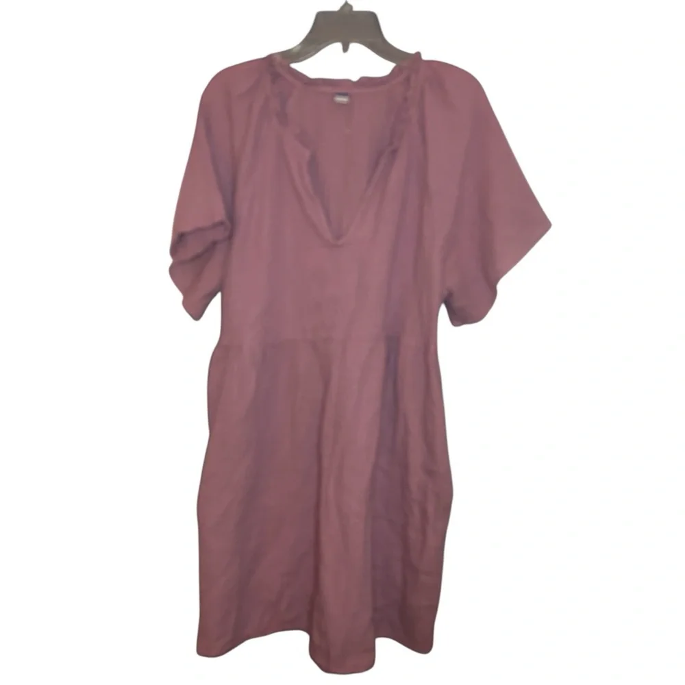 Old Navy Purple Cotton Gauze Peasant Dress XL Boho Mini - Picture 7 of 12